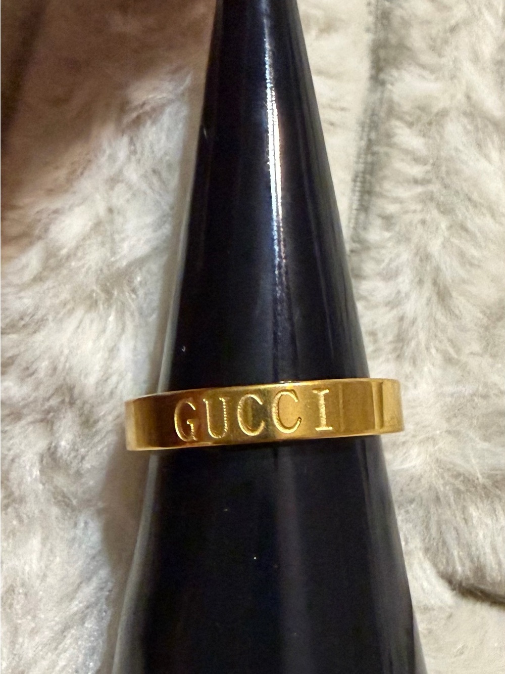 Stainless steel Gold Logo Band Ring - Picture 2 of 3